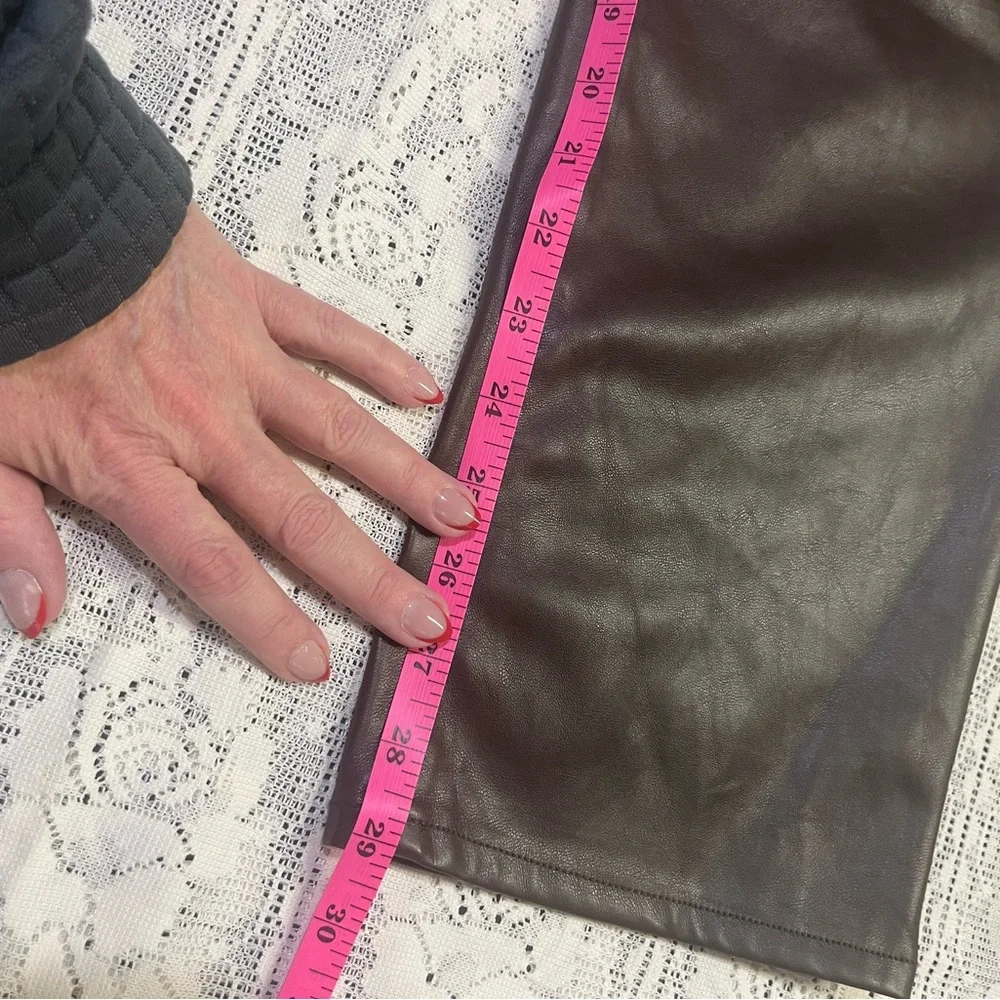 Old Navy Brown OG High Rise Vegan Leather Pants - Picture 7 of 10